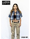 2000 S/S Girls Crop Tops : SKY BLUE-GREY